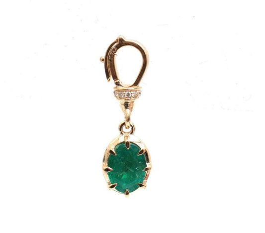 Charm oval emerald clip