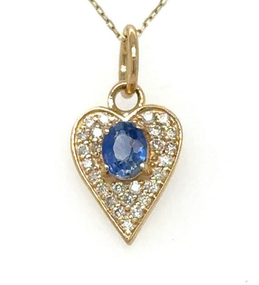 Charm sapphire heart pave