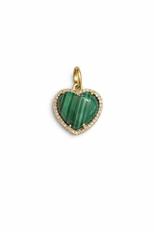 Charm corazón malaquita