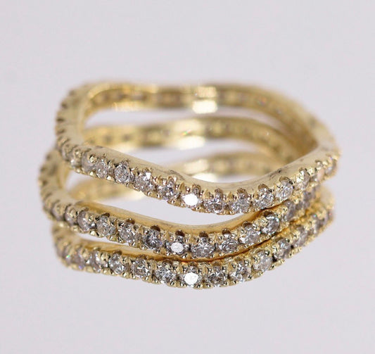 Anillo wavy diamantes completo