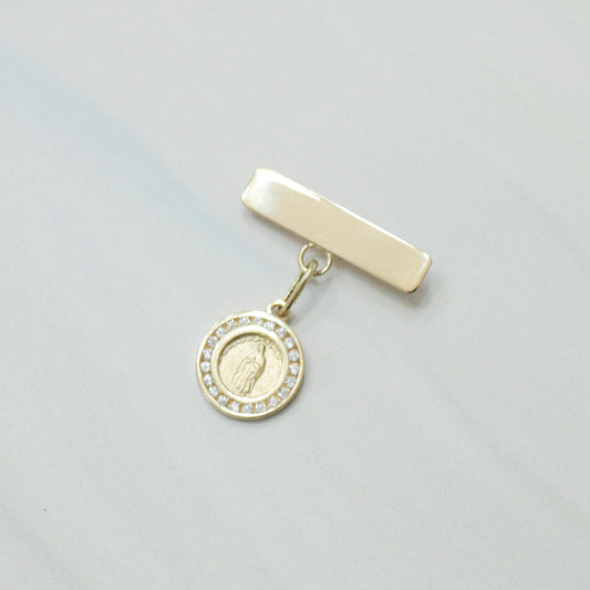 Medalla virgen de Guadalupe circonias y barrita