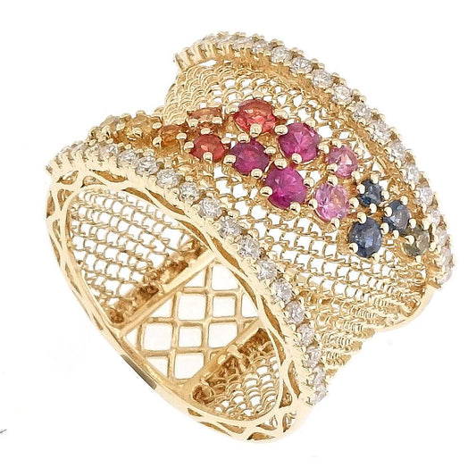 Anillo Red Multisapphire con diamantes