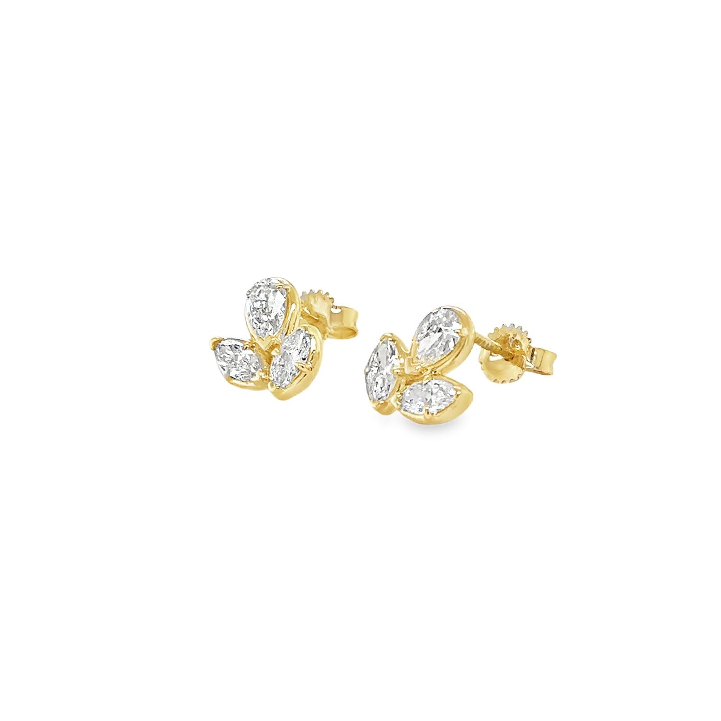 Aretes 3 clusters Marquise y pera