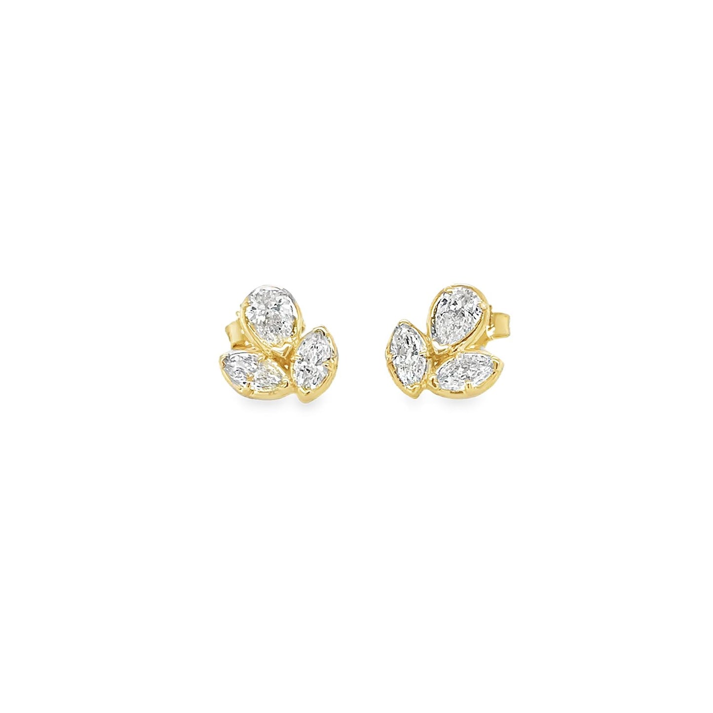 Aretes 3 clusters Marquise y pera