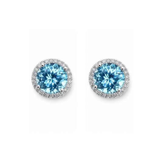 Aretes circón azul natural