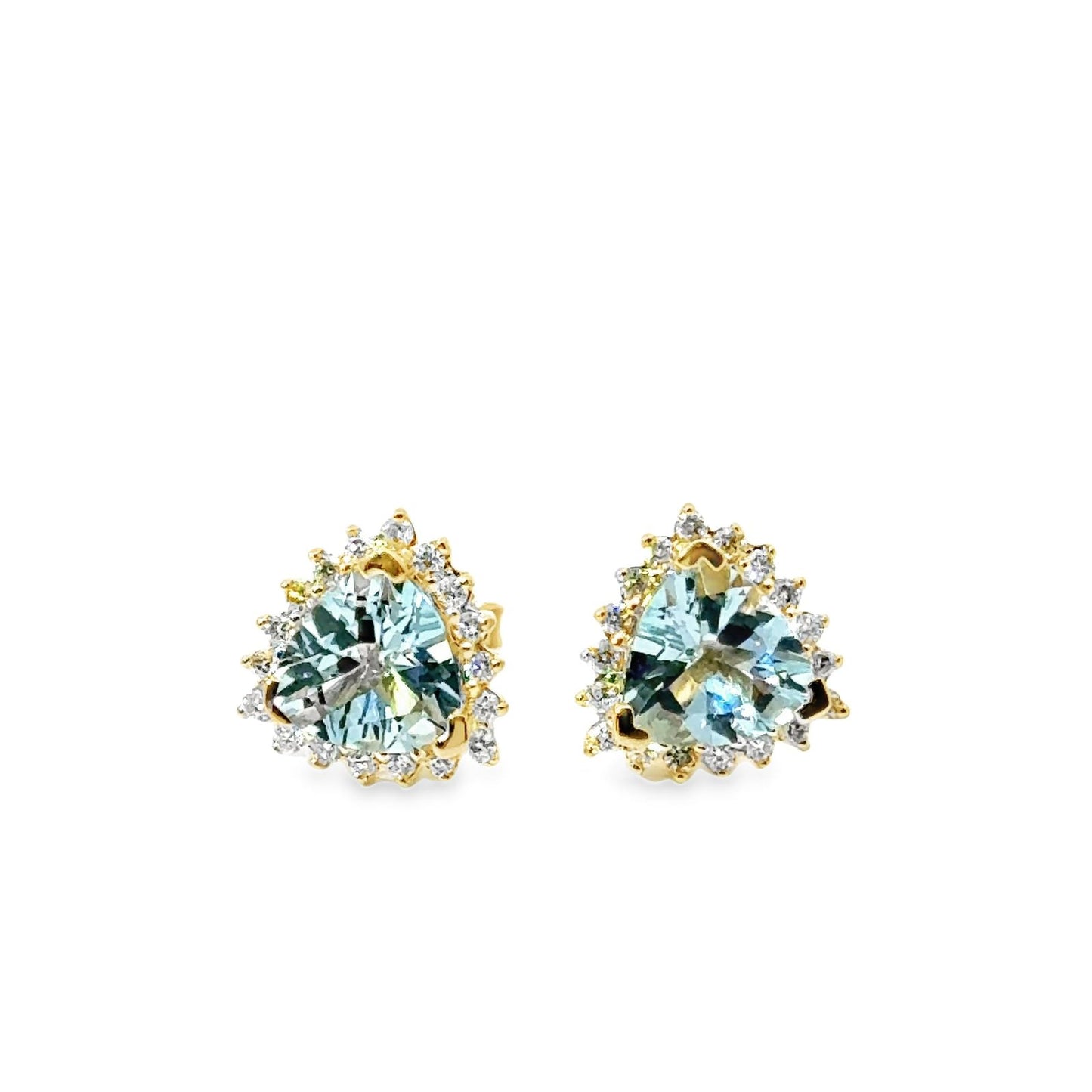 Aretes aguamarinas triangulares