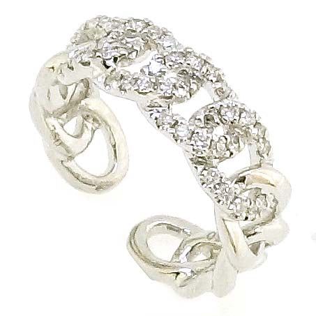 Earcuff tipo cadena con diamantes
