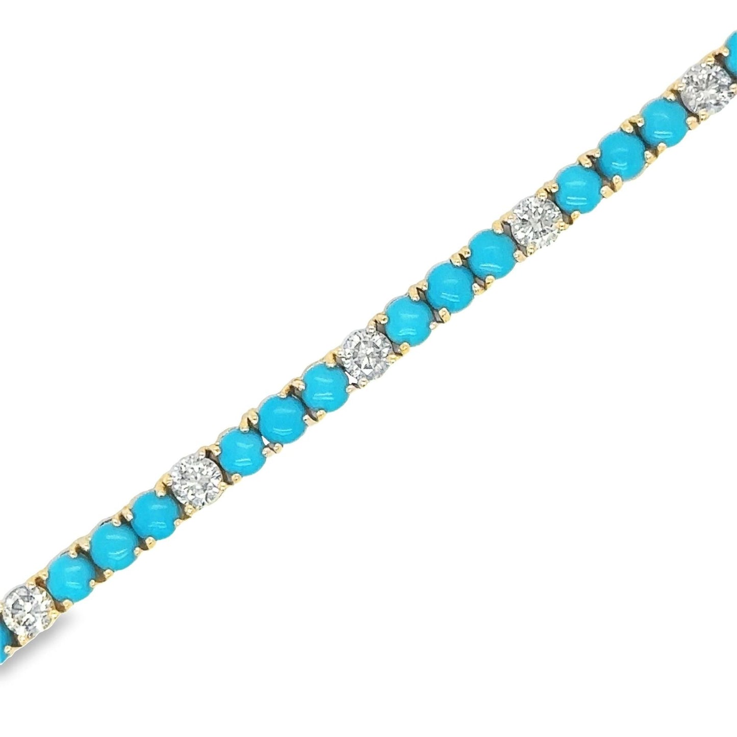 Tennis bracelet de turquesas con diamantes