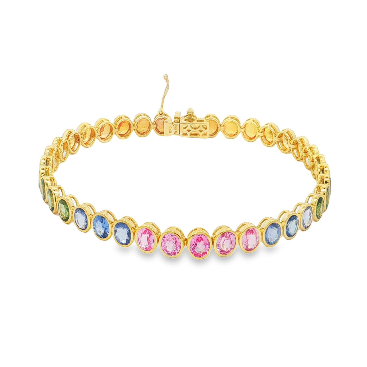 Pulsera Multisapphire ovalados biselados