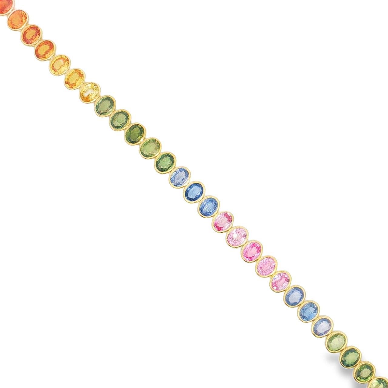 Pulsera Multisapphire ovalados biselados