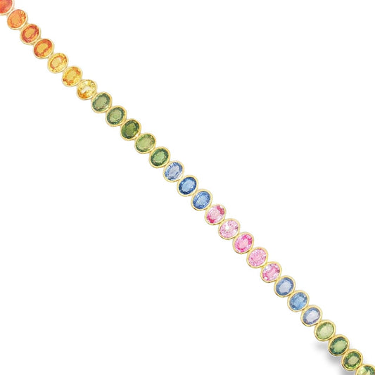 Pulsera Multisapphire ovalados biselados