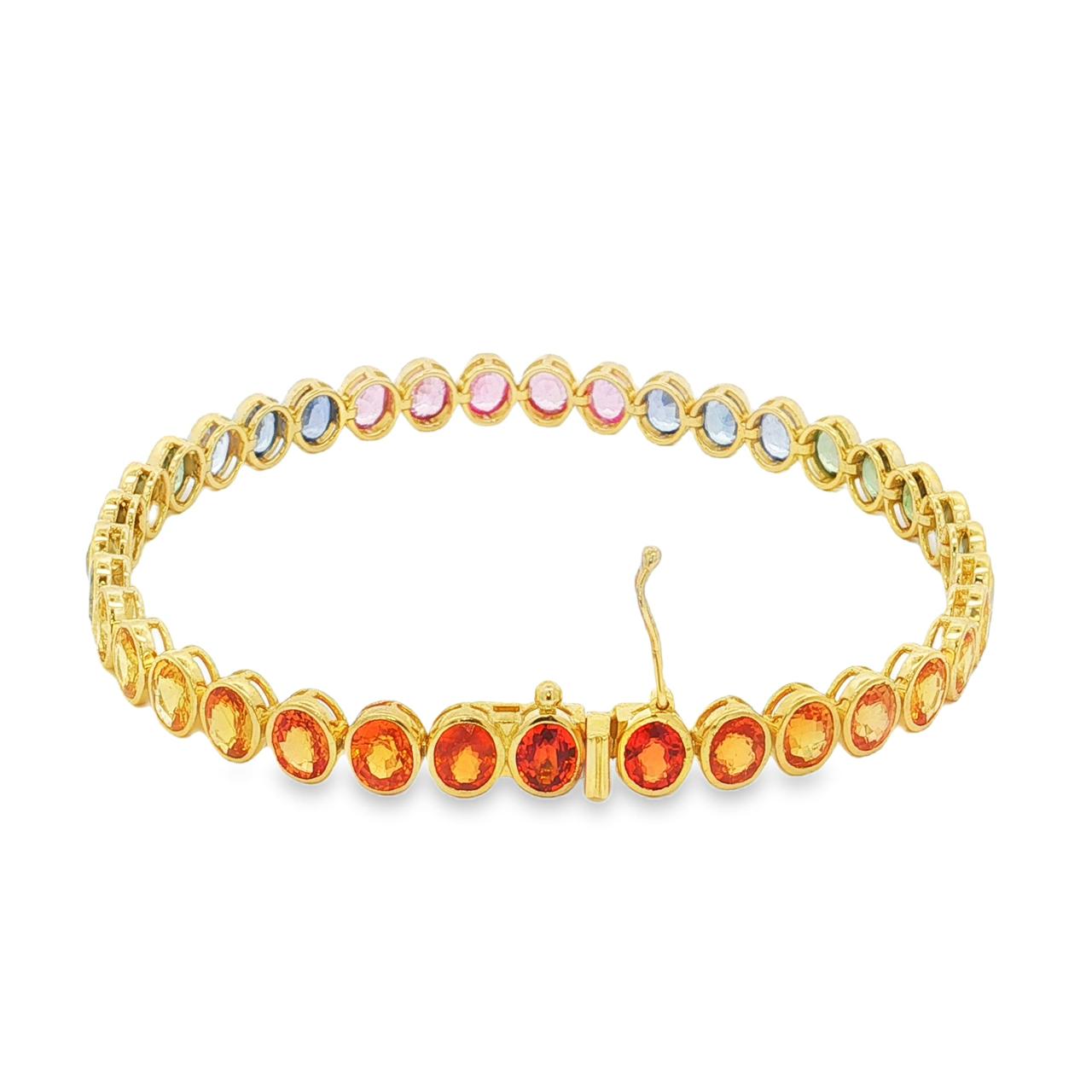 Pulsera Multisapphire ovalados biselados