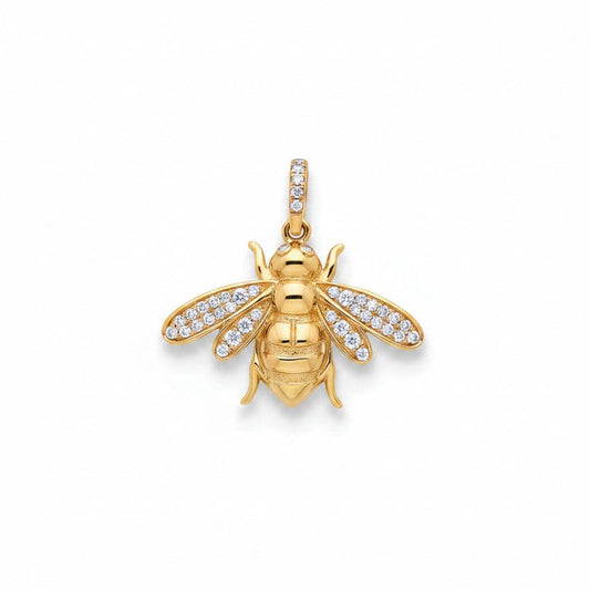 Dije de abeja con diamantes