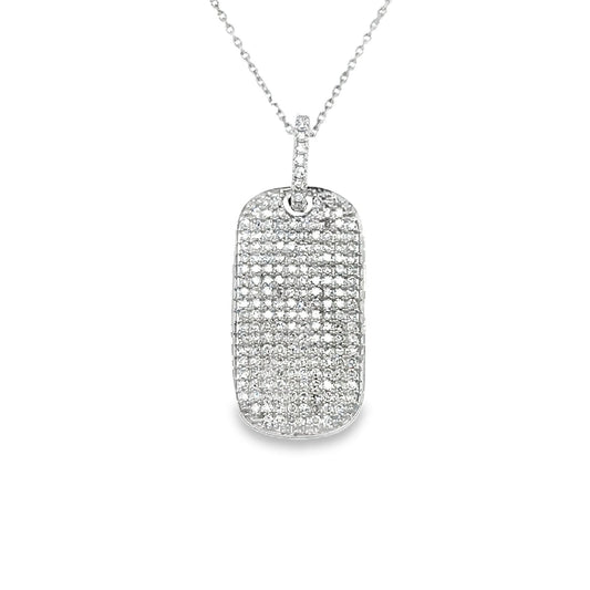 Placa oro blanco pave diamantes