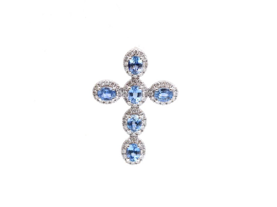 Cruz de zafiros y diamantes