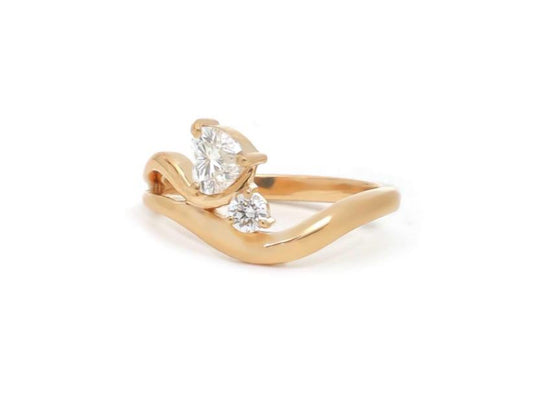 Anilo 2 diamantes pinky corazón y redondo