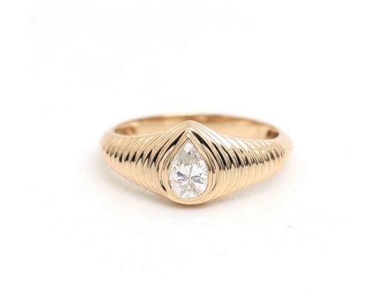 Anillo pinky lineas diamante gota