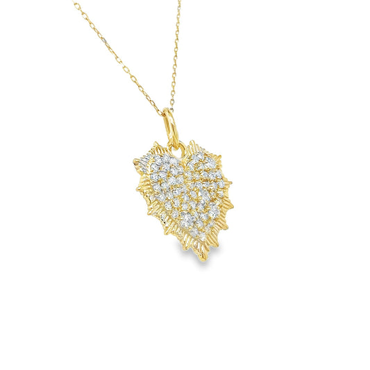 Dije de corazón pave con rayitos