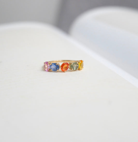 Anillo zafiro de colores ovales
