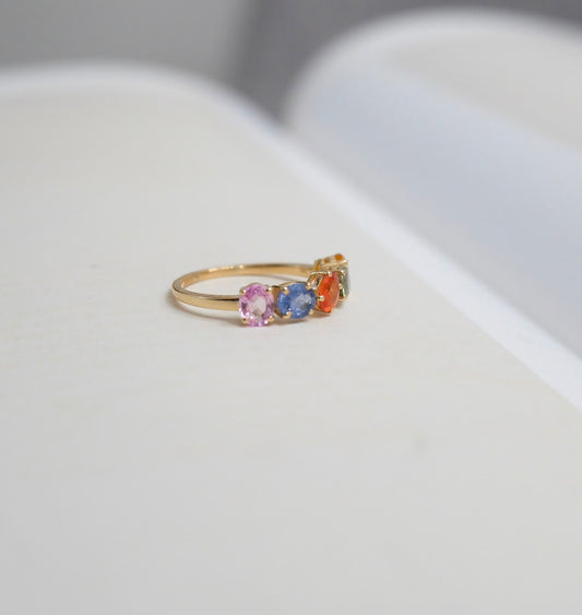 Anillo zafiro de colores ovales