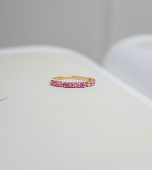 Anillo churumbela zafiros rosas