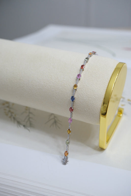 Pulsera ancora zafiros de colores