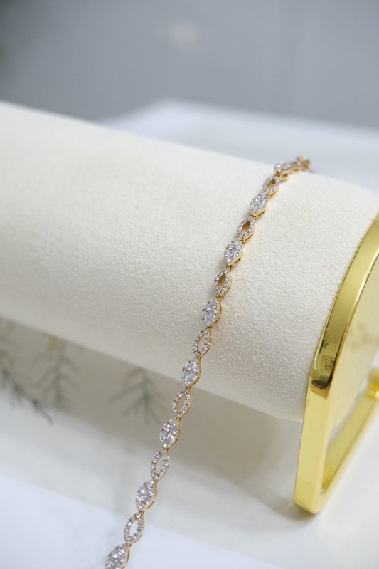 Pulsera moonlight ovalos intercalados