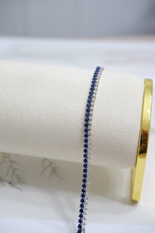 Pulsera zafiros y diamantes naturales