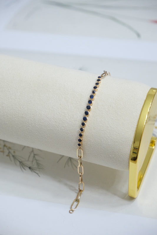 Pulsera zafiros biselados