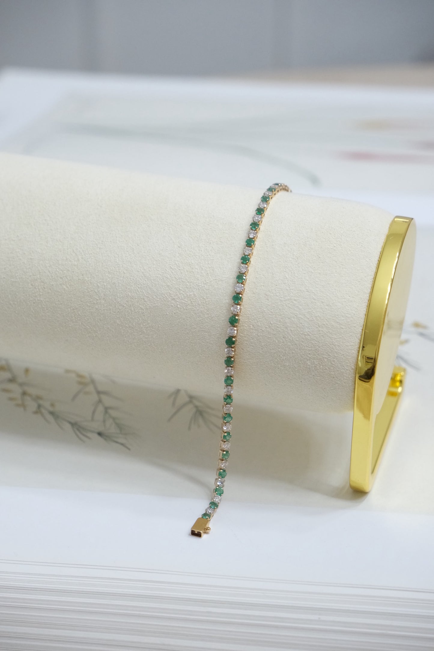 Pulsera tennis bracelet esmeraldas y diamantes naturales