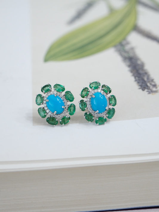 Aretes turquesa y esmeralda