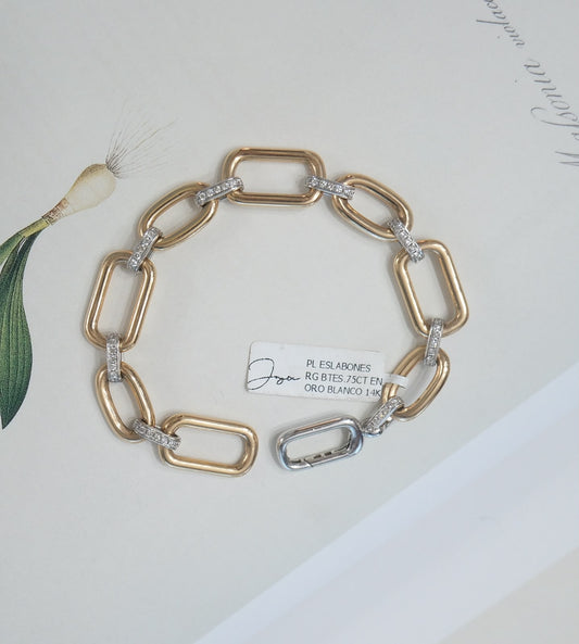 Pulsera eslabones con diamantes naturales