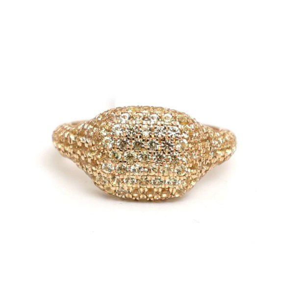 Anillo pave block yellow Sapphire