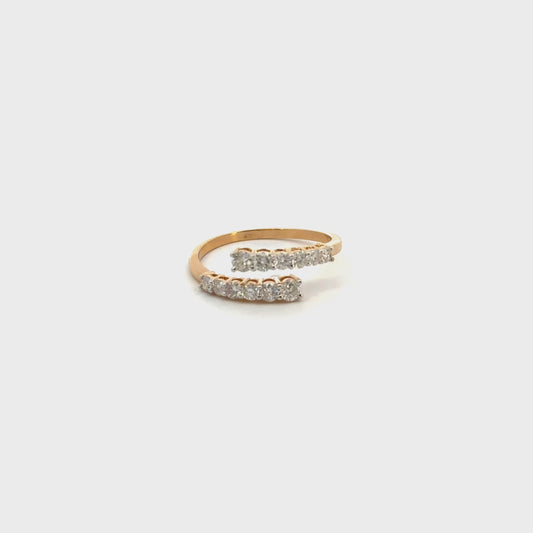Anillo cruzado diamantes naturales