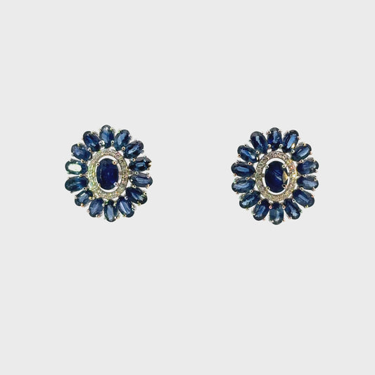 Aretes capri zafiro y diamantes