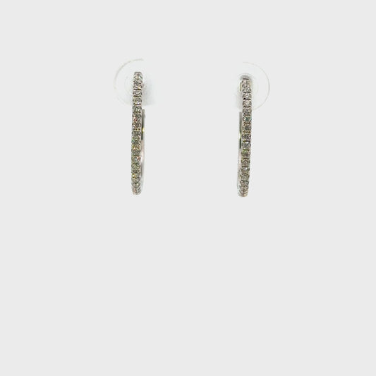 Aretes arracada delgada grandes con diamantes